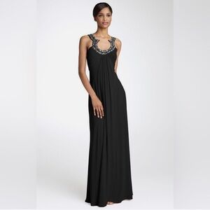 JS Boutique Black Backless Dress with Silver Accents